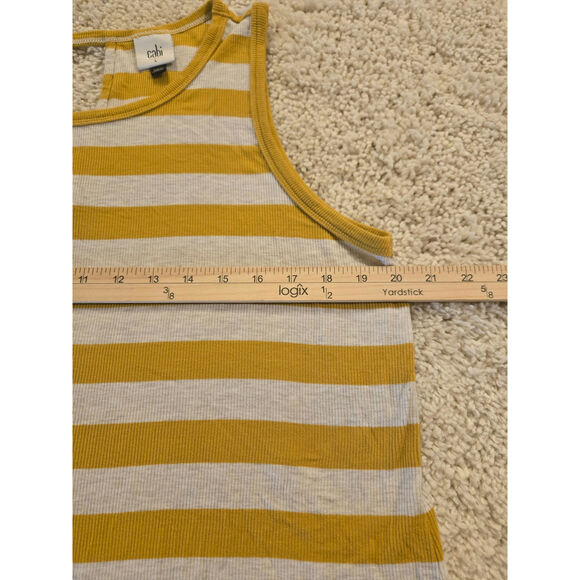 Cabi Women's Yellow White Striped Tank Top Size Large - Picture 7 of 7